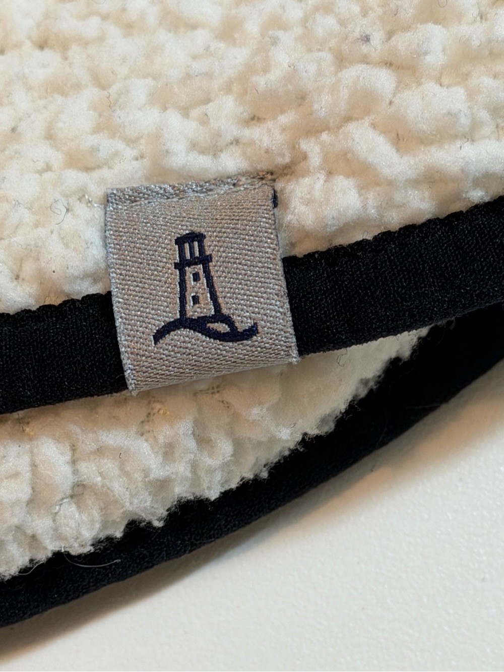 Lands End Cozy Sherpa Fleece Hoodie Ivory Cream Half Zip Pullover Contrast Trim - Picture 4 of 10